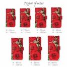 【Genuine】【手帳型】バラ（薔薇）　レッド