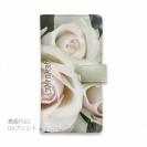 【Genuine】【手帳型】バラ（薔薇）　ホワイト