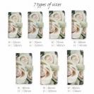 【Genuine】【手帳型】バラ（薔薇）　ホワイト