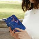 【Genuine】【手帳型】バラ（薔薇）　ブルー