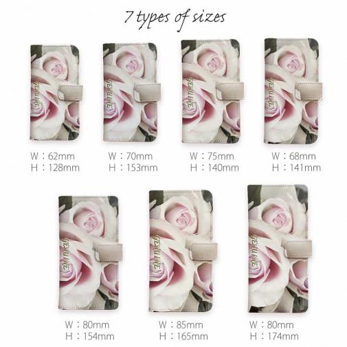 【Genuine】【手帳型】バラ（薔薇）　ピンク