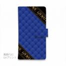 【Genuine】【手帳型】マトラッセ柄　ダイアゴナル　チェック　ブルー