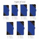 【Genuine】【手帳型】マトラッセ柄　ダイアゴナル　チェック　ブルー