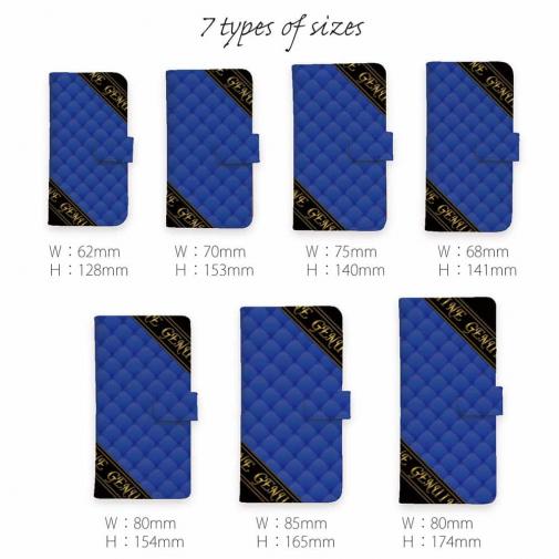 【Genuine】【手帳型】マトラッセ柄　ダイアゴナル　チェック　ブルー