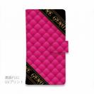 【Genuine】【手帳型】マトラッセ柄　ダイアゴナル　チェック　ピンク