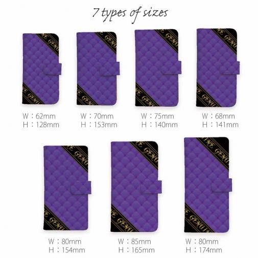 【Genuine】【手帳型】マトラッセ柄　ダイアゴナル　チェック　パープル