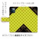 【Genuine】【手帳型】マトラッセ柄　ダイアゴナル　チェック　イエロー