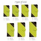 【Genuine】【手帳型】マトラッセ柄　ダイアゴナル　チェック　イエロー