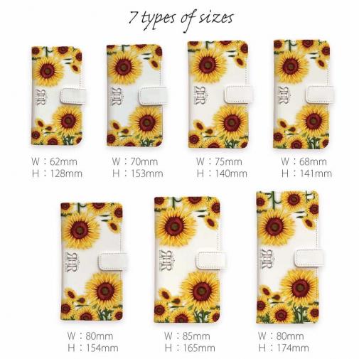 【ROMI HIME】【手帳型】ひまわり　ホワイト