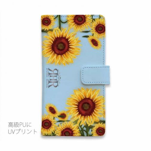 【ROMI HIME】【手帳型】ひまわり　ブルー