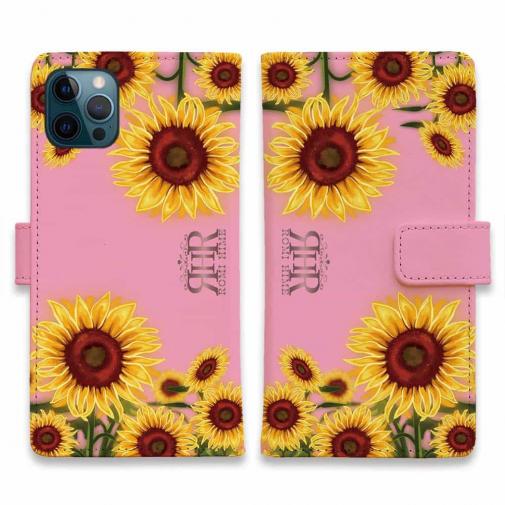 【ROMI HIME】【手帳型】ひまわり ピンク