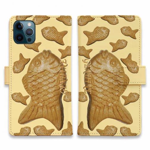 【Genuine】【手帳型】たいやき ベージュ&ベージュ