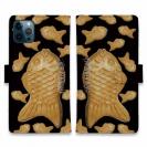 【Genuine】【手帳型】たいやき　ベージュ＆ブラック