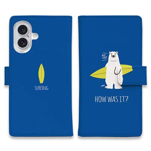 【手帳型】波乗りシロクマさん(wakat)