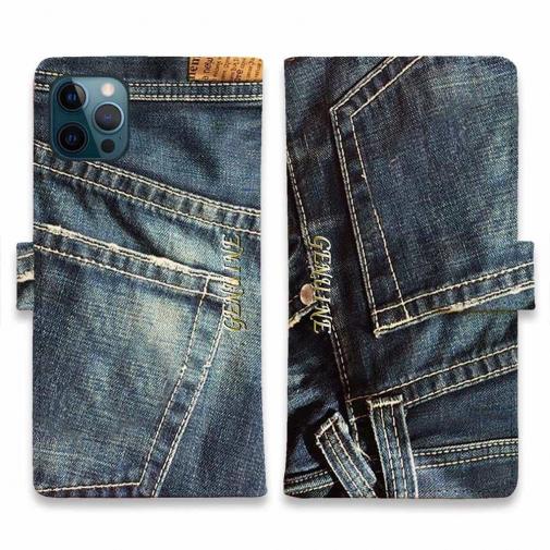 【Genuine】【手帳型】ジーンズ(デニム) ブルー