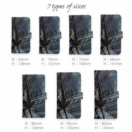 【Genuine】【手帳型】ジーンズ（デニム）　ブルー