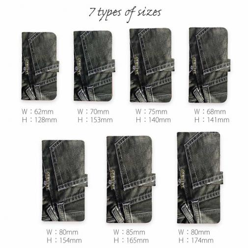 【Genuine】【手帳型】ジーンズ（デニム）　ブラック