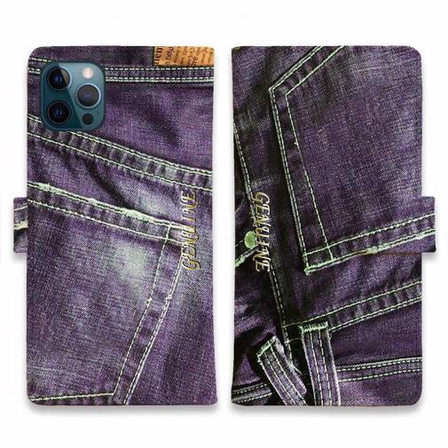 【Genuine】【手帳型】ジーンズ(デニム) パープル