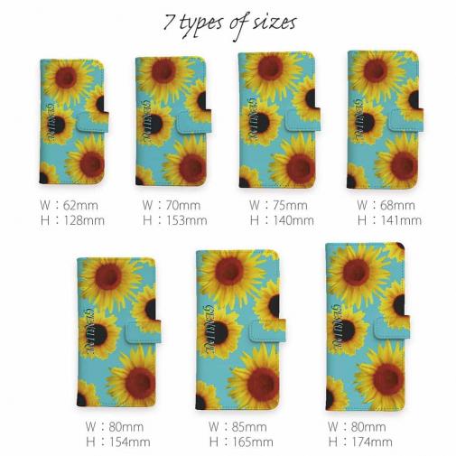 【Genuine】【手帳型】ひまわり　スカイブルー