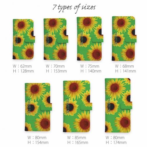 【Genuine】【手帳型】ひまわり　グリーン