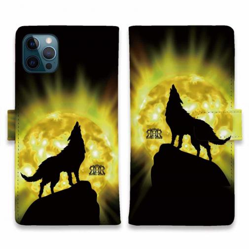 【ROMI HIME】【手帳型】狼イエロー 月