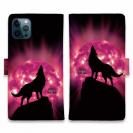 【ROMI HIME】【手帳型】狼ピンク 月