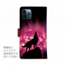 【ROMI HIME】【手帳型】狼ピンク 月