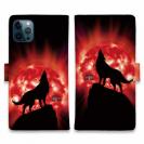 【ROMI HIME】【手帳型】狼レッド 月