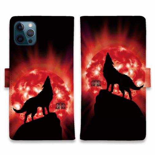 【ROMI HIME】【手帳型】狼レッド 月