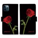 【Genuine】【手帳型】薔薇 　赤　黒