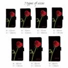 【Genuine】【手帳型】薔薇 　赤　黒