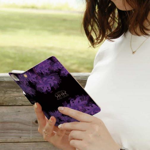 【ROMI HIME】【手帳型】彼岸花　パープル