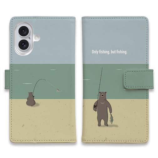 【手帳型】【FISH MAN】クマさんもフィッシング No1