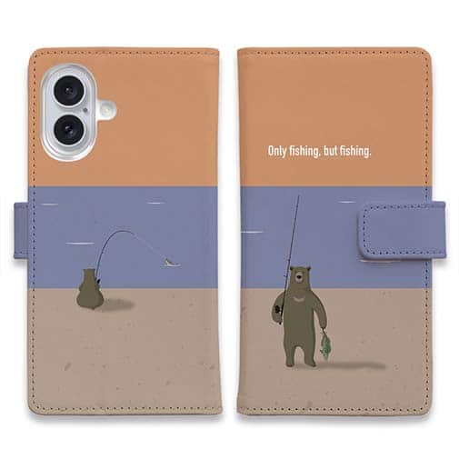 【手帳型】【FISH MAN】クマさんもフィッシング No2
