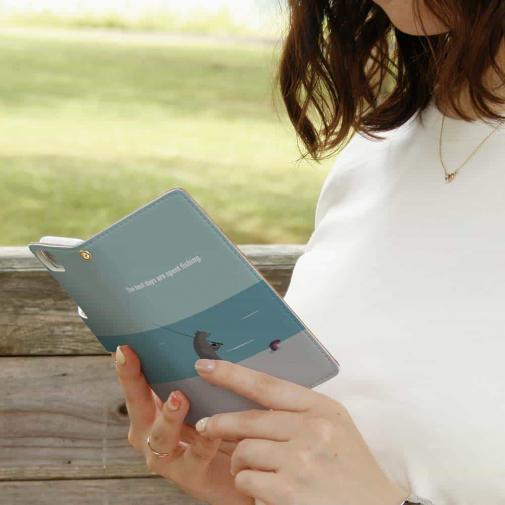 【手帳型】【FISH MAN】クマさんもフィッシング No3