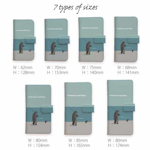 【手帳型】【FISH MAN】クマさんもフィッシング No3