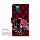 【ROMI HIME】【手帳型】うさぎ チェック  レッド ペア