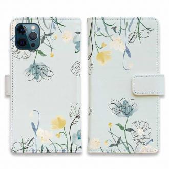 【手帳型】デリケートペイント ブルー