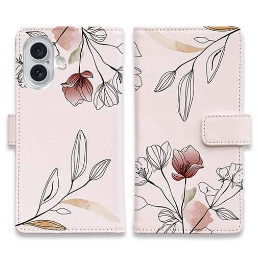 【手帳型】デリケートペイント ピンク