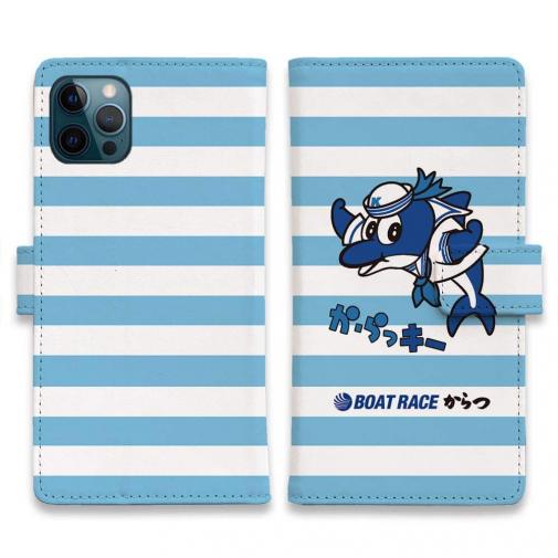 唐津ボート【手帳型】か・らっキー＆ロゴ Ver.ブルー