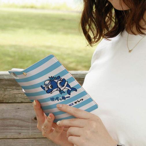 唐津ボート【手帳型】か・らっキー＆ロゴ Ver.ブルー