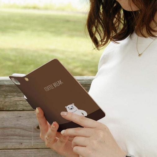 【手帳型】コーヒー注ぐシロクマさん(wakat)