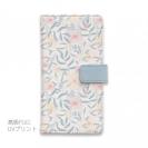 【手帳型】春花＆夏花 ライトブルー＆ピンク