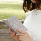 【手帳型】春花＆夏花 ライトブルー＆ピンク