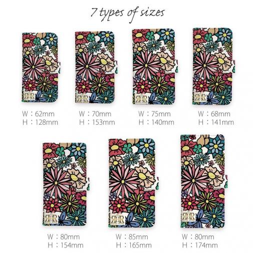 【ROMI HIME】【手帳型】蝶 花 花柄 レトロ ホワイト