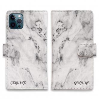 【Genuine】【手帳型】大理石　ホワイト