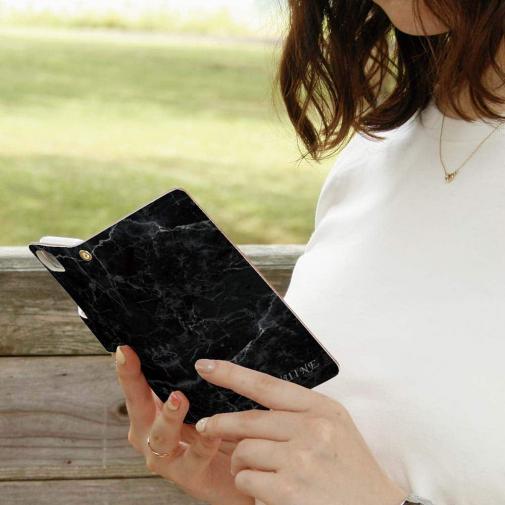 【Genuine】【手帳型】大理石　ブラック