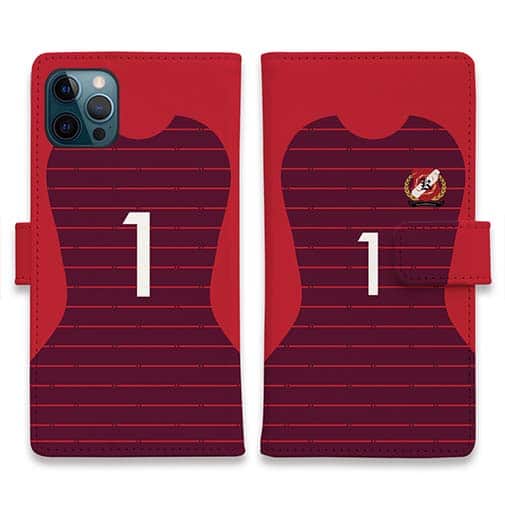 WIDE【手帳型】鹿島高校サッカー部 ユニフォーム 背番号1