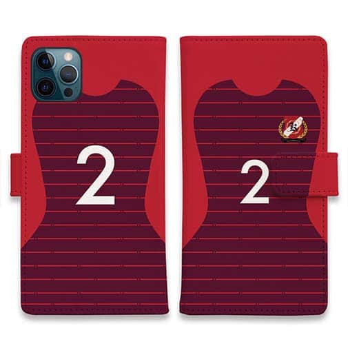 WIDE【手帳型】鹿島高校サッカー部 ユニフォーム 背番号2