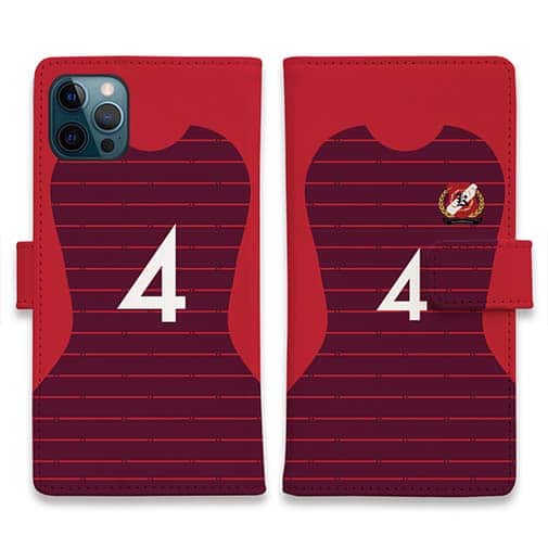 WIDE【手帳型】鹿島高校サッカー部 ユニフォーム 背番号4